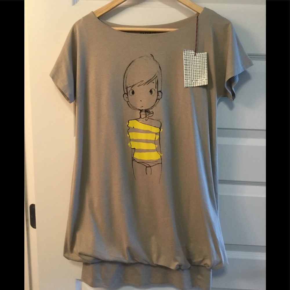 GarpArt tan cotton dress from Milan, with tags